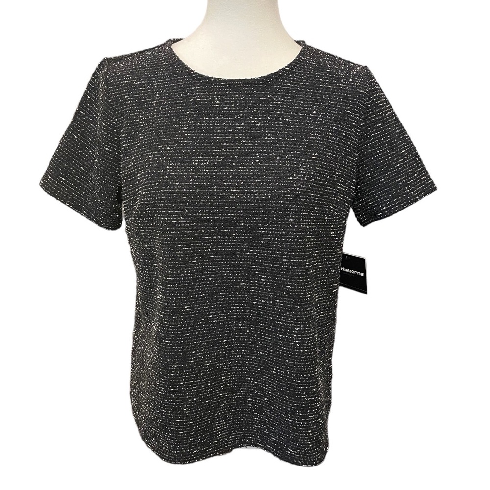 NWT Liz Claiborne Career Black and White Blouse in Medium